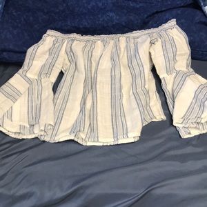 Striped flowy shirt